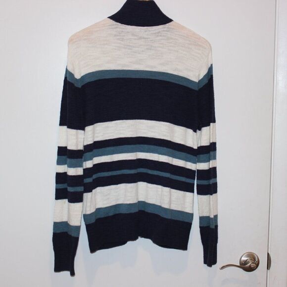 Club Monaco Slub Striped mockneck sweater Bomber Jacket  Sweater Men’s  SzSmall - Picture 5 of 11